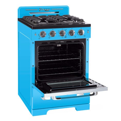 Classic Retro by Unique 24” Convection Gas Range UGP-24CR RB-Robin Egg Blue