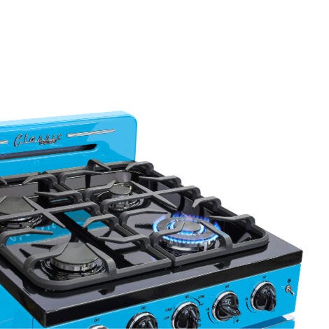 Classic Retro by Unique 24” Convection Gas Range UGP-24CR RB-Robin Egg Blue