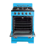 Classic Retro by Unique 24” Convection Gas Range UGP-24CR RB-Robin Egg Blue