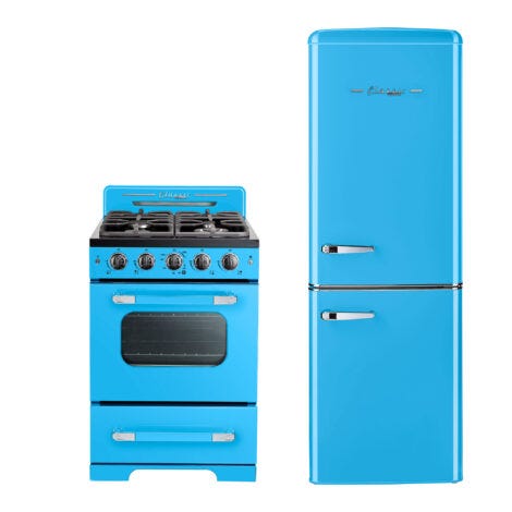 Classic Retro by Unique 24” Convection Gas Range UGP-24CR RB-Robin Egg Blue