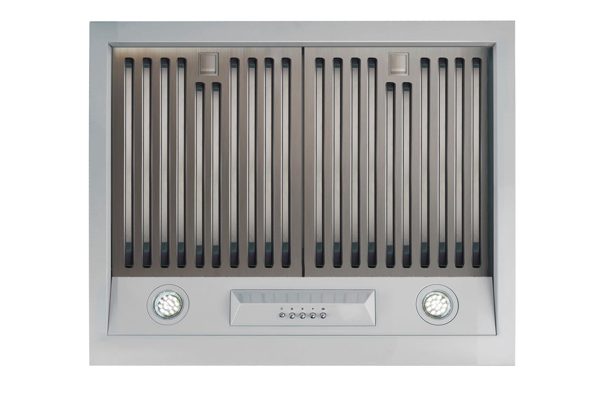 Classic Retro 24-inch 500 CFM Ducted Under Cabinet Range Hood with LED Lighting in Marshmallow White UGP-24CR RH W