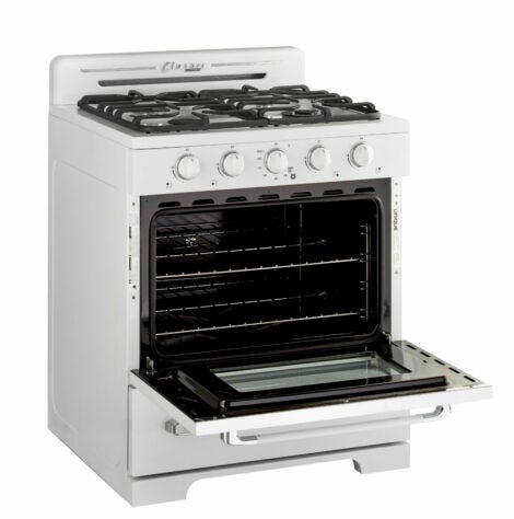 Unique 30' Classic Retro Marshmallow White Offgrid Range with Large Power burner UGP-30CR OF2 W