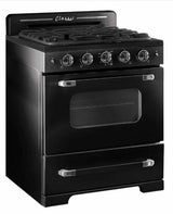 Classic Retro by Unique 30” Convection Gas Range UGP-30CR B -Midnight Black