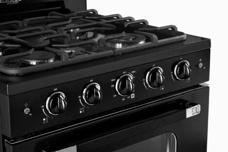 Unique 30' Classic Retro Midnight Black Gas Range UGP-30CR B