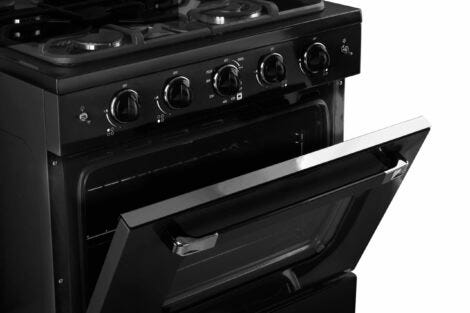 Unique 30' Classic Retro Midnight Black Gas Range UGP-30CR B