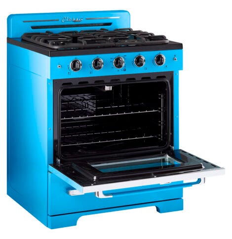 Classic Retro by Unique 30” Convection Gas Range UGP-30CR RB -Robin Egg Blue