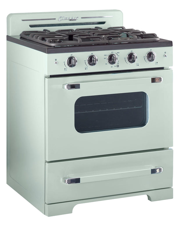 Classic Retro by Unique 30” Convection Gas Range UGP-30CR LG-Mint Green