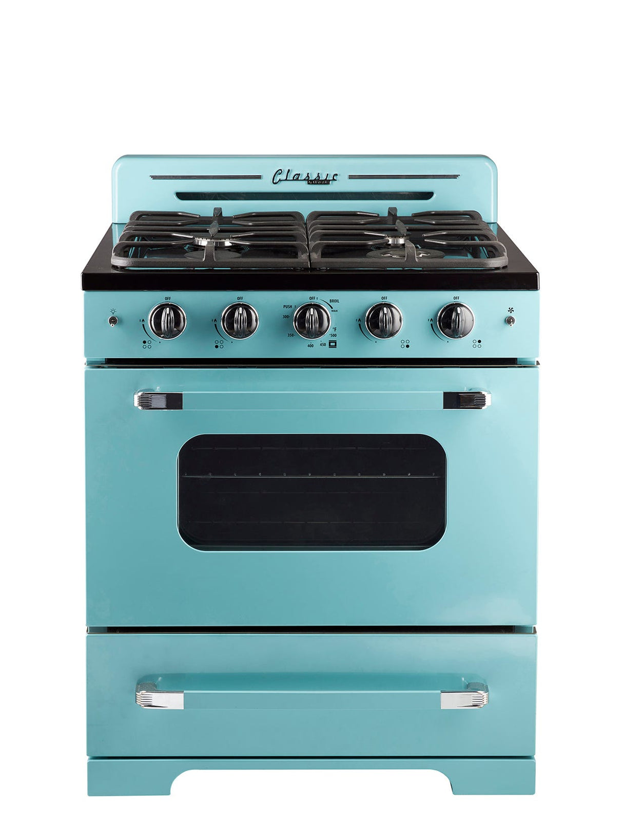 Classic Retro 30 -inch Free-Standing Gas Range with Convection Oven in Ocean Mist Turquoise UGP-30CR T