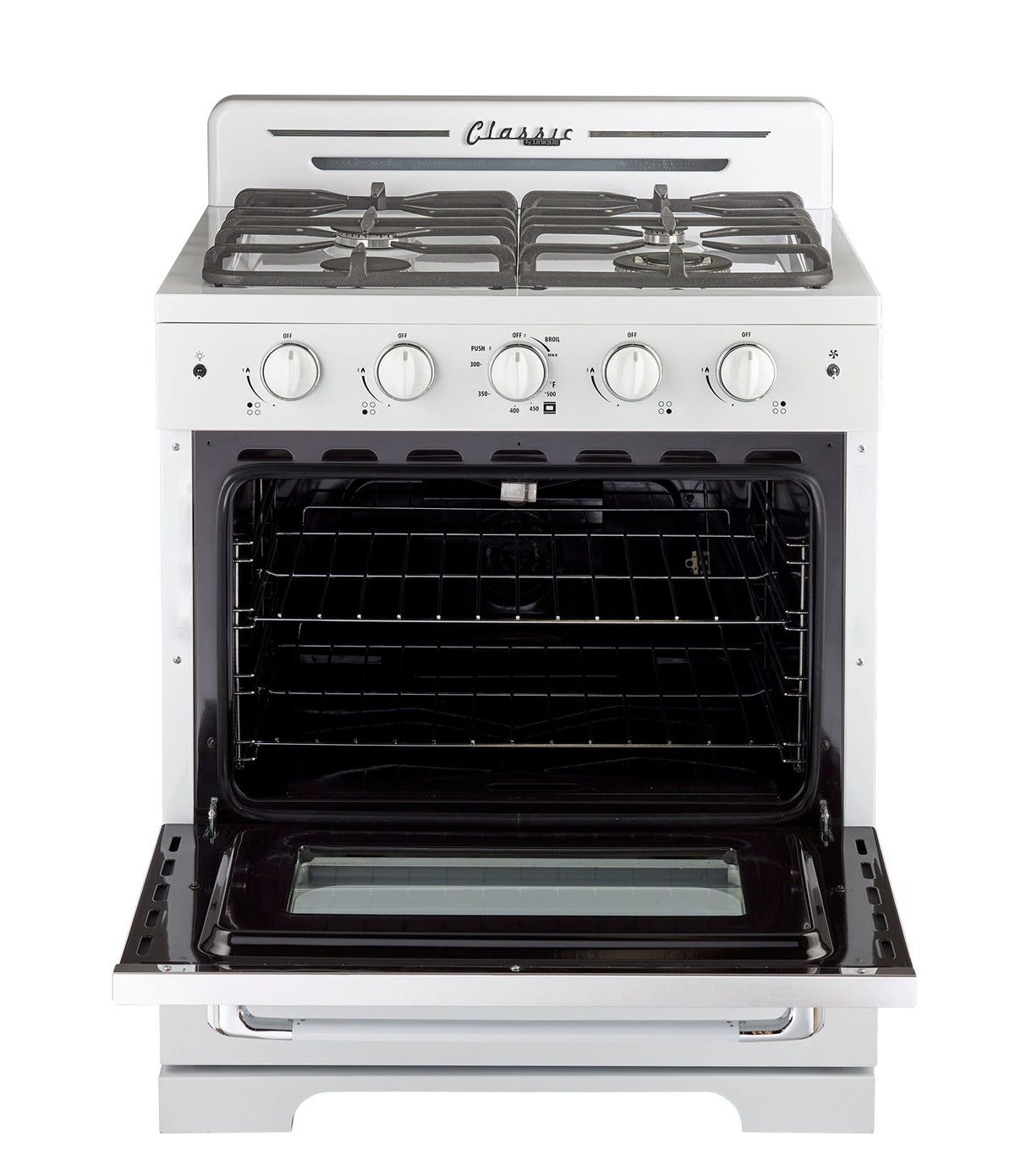 Classic Retro 30 -inch Free-Standing Gas Range with Convection Oven in Marshmallow White UGP-30CR W