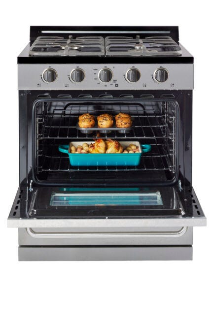 Off-Grid by Unique 30” Stainless Steel Propane Range (Battery Ignition) UGP-30G OF2 SS