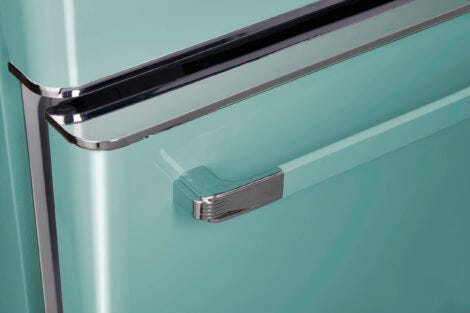 Classic Retro 30 in 17.7 cu. ft. Frost Free Retro Bottom Freezer Refrigerator in Ocean Mist Turquoise, ENERGY STAR UGP-510L T AC