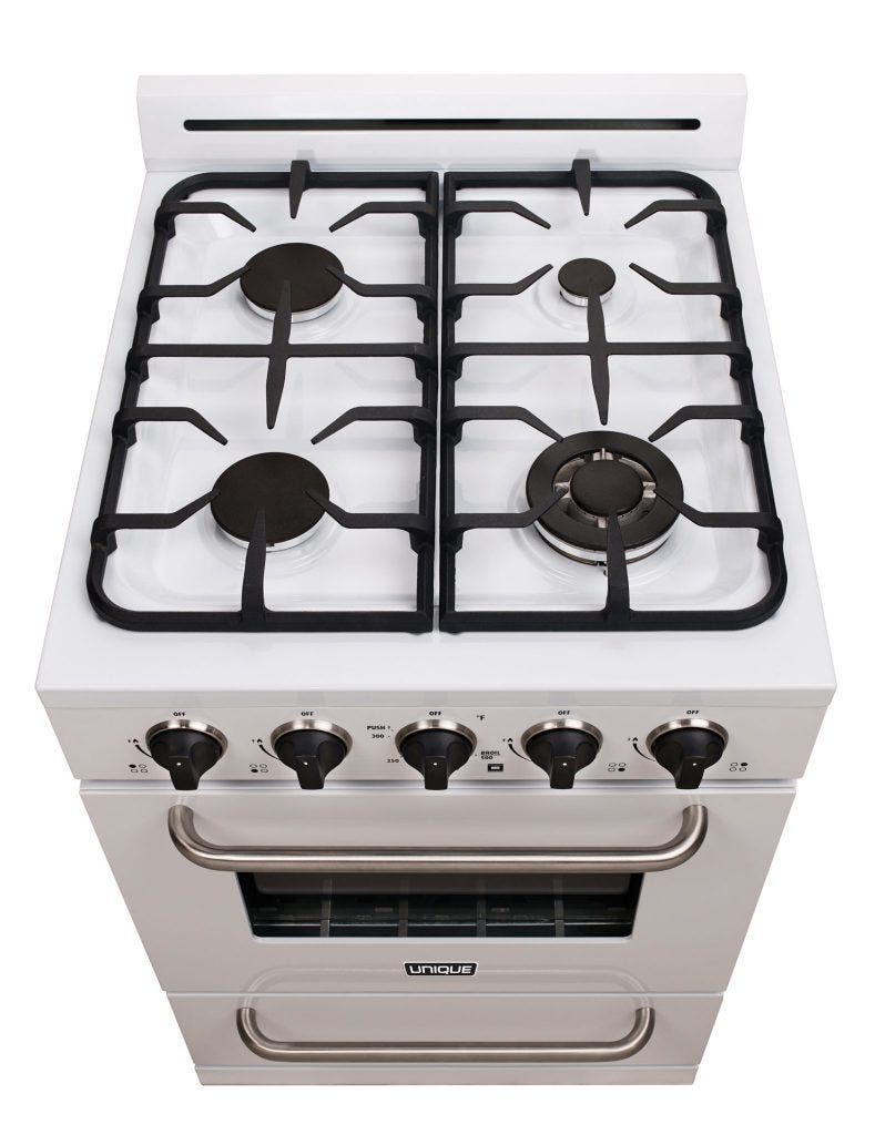 Unique Classic 24' White Off Grid Propane Range UGP-24G OF1 W