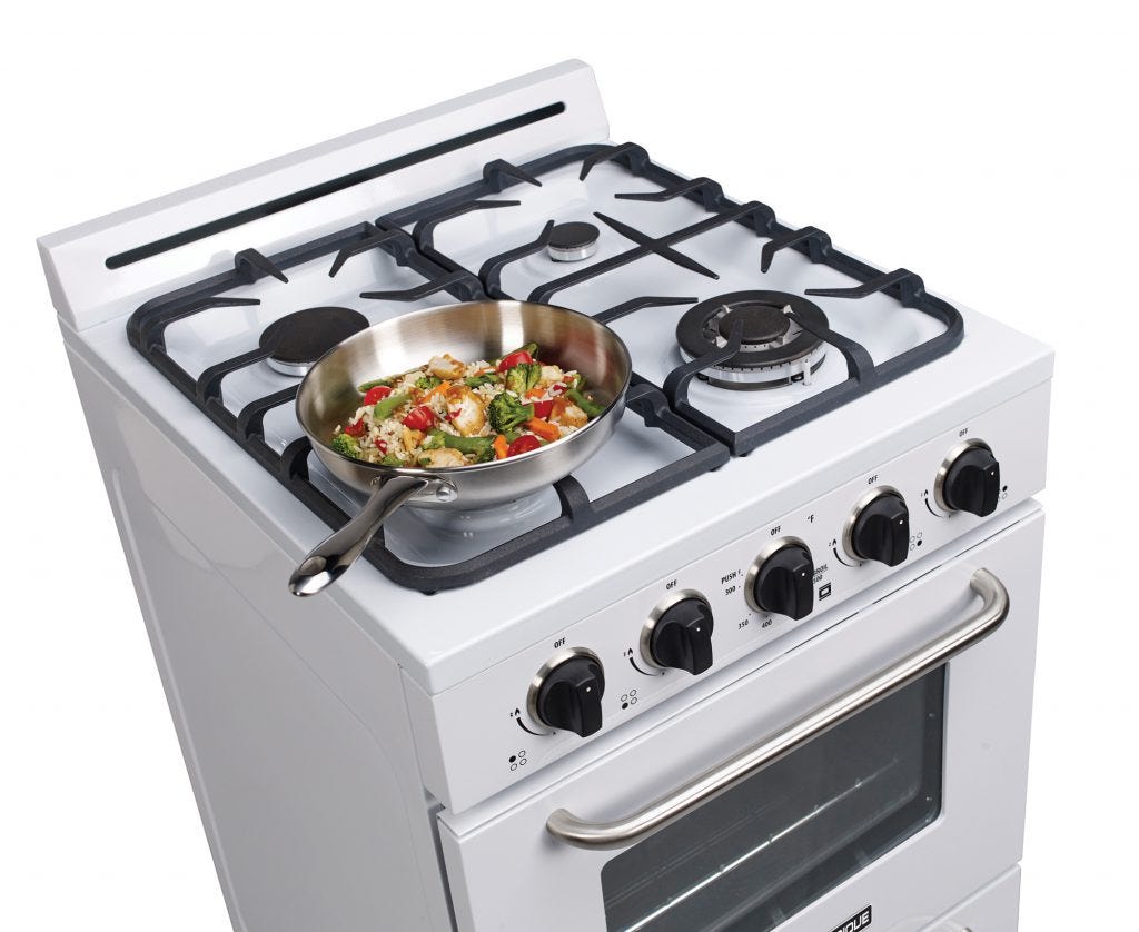 Unique Classic 24' White Off Grid Propane Range UGP-24G OF1 W
