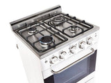 Prestige by Unique 24″ Stainless Convection Gas Range UGP-24V PC1 W-White