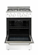 Prestige by Unique 24″ Stainless Convection Gas Range UGP-24V PC1 W-White