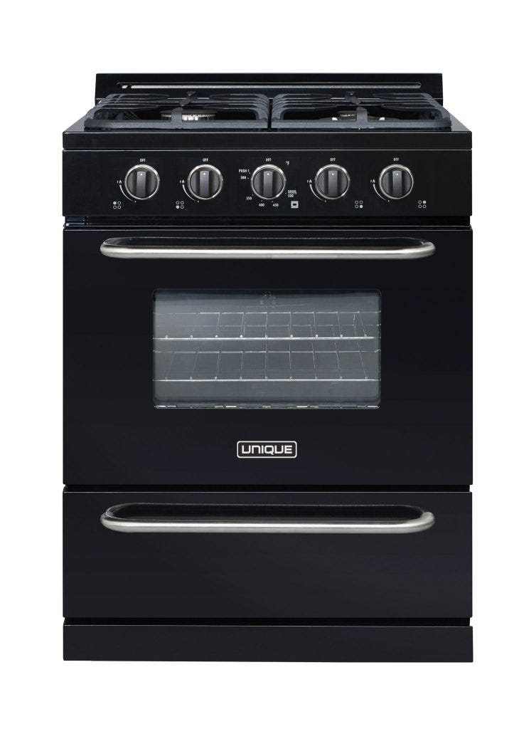 Unique Classic 30" Black Off Grid Propane Range UGP-30G OF1 B