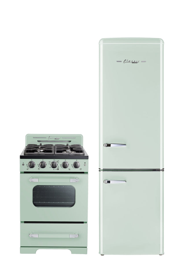 Classic Retro by Unique 24” Convection Gas Range UGP-24CR LG-Mint Green