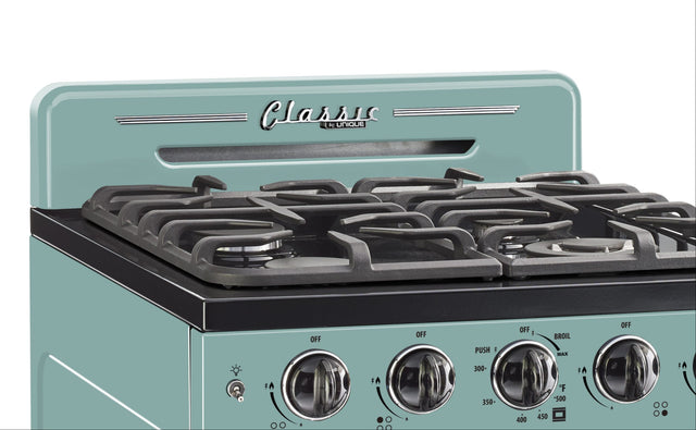 Classic Retro by Unique 24” Convection Gas Range UGP-24CR T-Turquoise