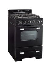 Classic Retro by Unique 24” Convection Gas Range UGP-24CR B-Black