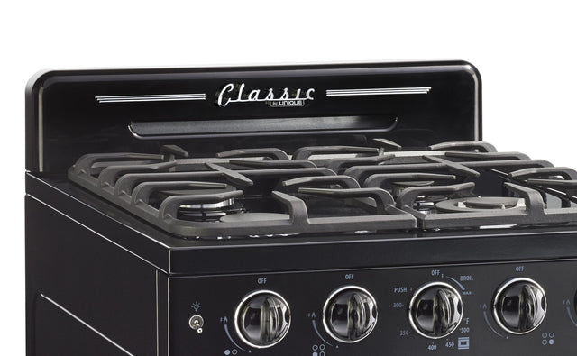 Classic Retro by Unique 24” Convection Gas Range UGP-24CR B-Black