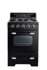 Classic Retro by Unique 24” Convection Gas Range UGP-24CR B-Black