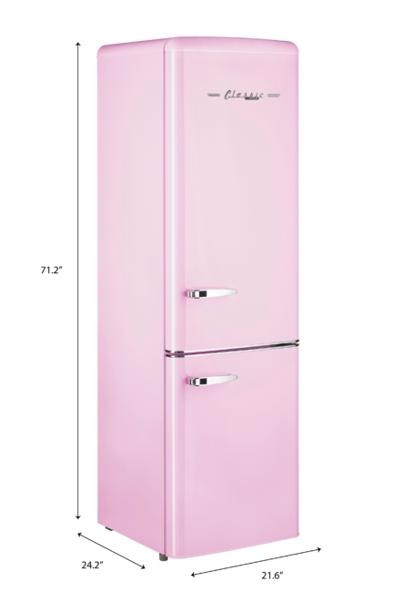 Classic Retro by Unique 9 cu. ft. Electric Bottom-Mount Refrigerator UGP-275L BP AC-Bubblegum Pink