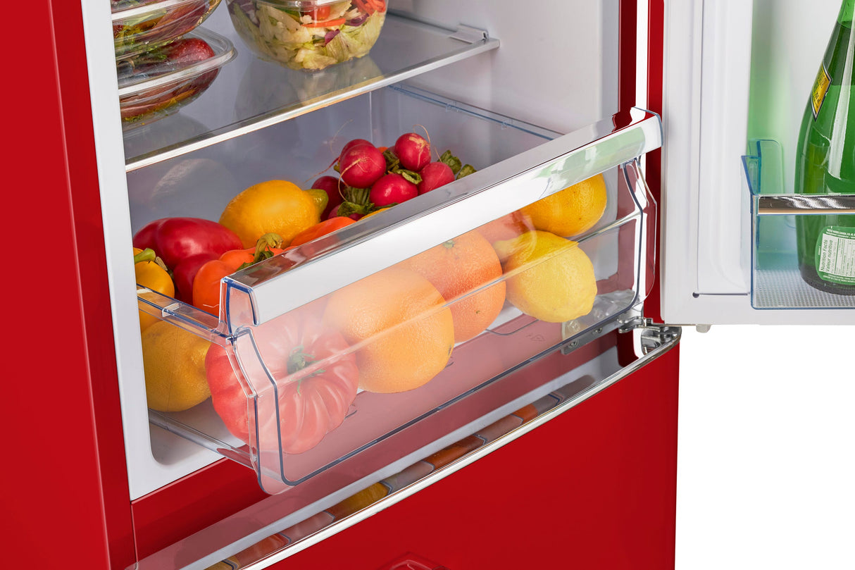 Classic Retro 21.6 in. 8.7 cu. ft. Retro Bottom Freezer Refrigerator in Candy Red, ENERGY STAR UGP-275L R AC
