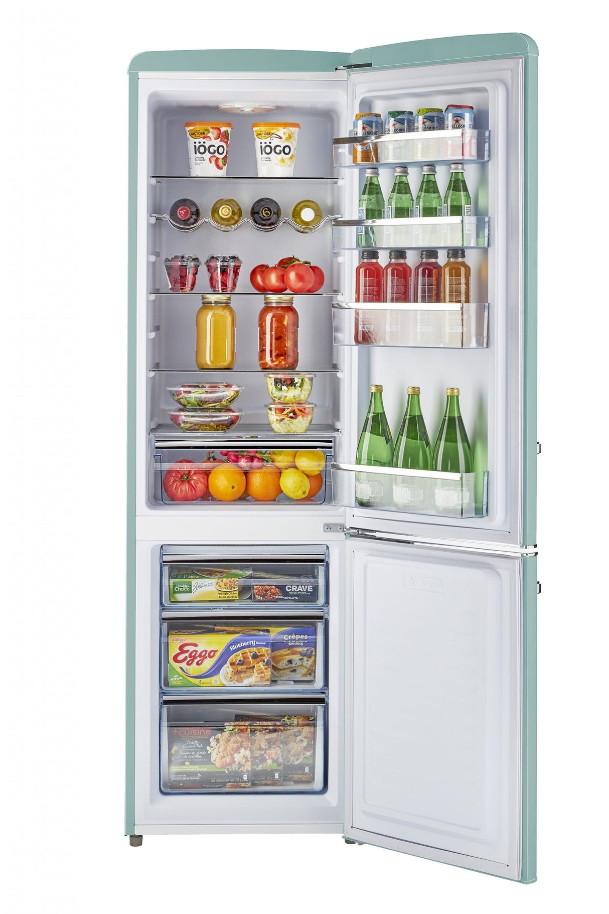Classic Retro 21.6 in. 8.7 cu. ft. Retro Bottom Freezer Refrigerator in Ocean Mist Turquoise, ENERGY STAR UGP-275L T AC