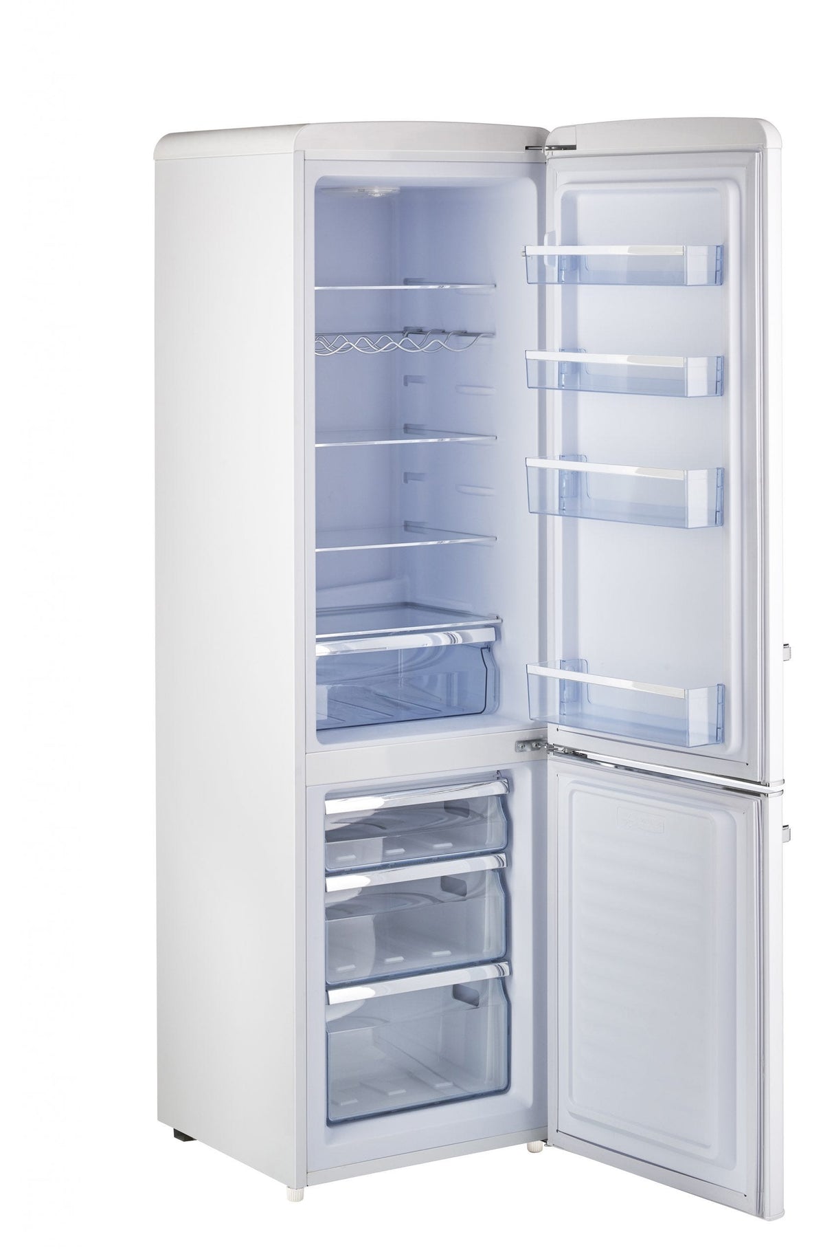 Classic Retro 21.6 in. 8.7 cu. ft. Retro Bottom Freezer Refrigerator in Marshmallow White, ENERGY STAR UGP-275L W AC