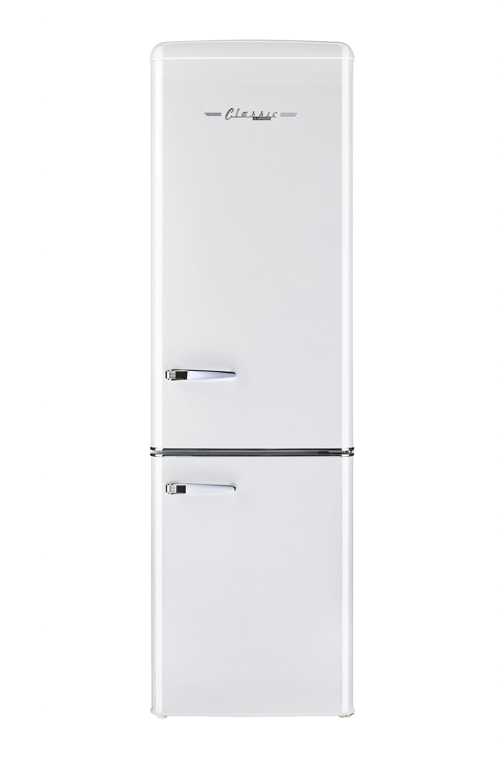 Classic Retro 21.6 in. 8.7 cu. ft. Retro Bottom Freezer Refrigerator in Marshmallow White, ENERGY STAR UGP-275L W AC