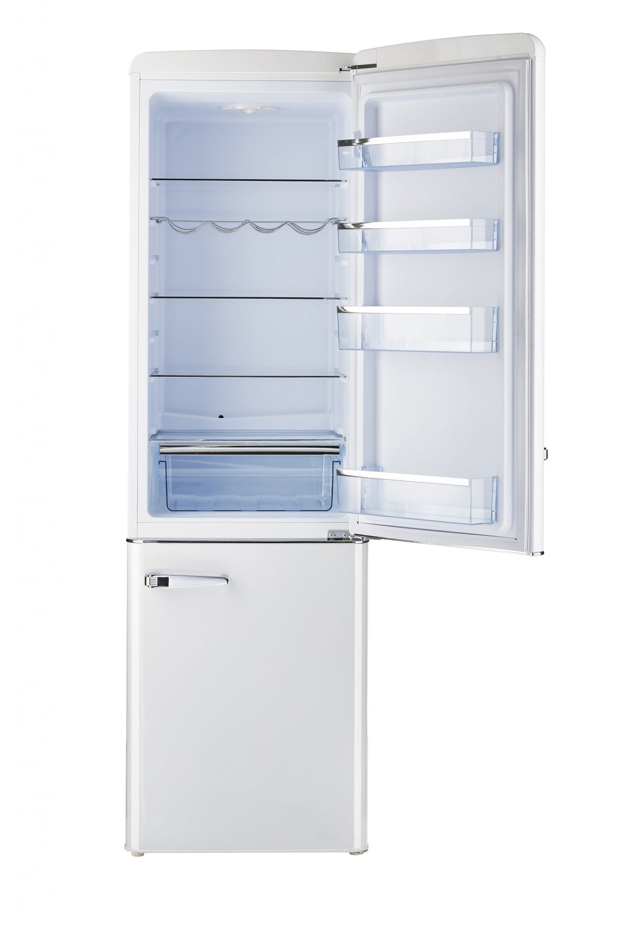 Classic Retro 21.6 in. 8.7 cu. ft. Retro Bottom Freezer Refrigerator in Marshmallow White, ENERGY STAR UGP-275L W AC