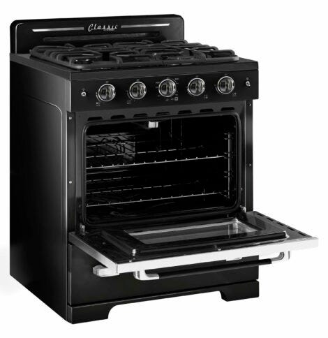 Unique 30' Classic Retro Midnight Black Gas Range UGP-30CR B