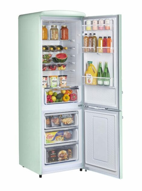 Classic Retro by Unique 12 cu. ft. Electric Bottom-Mount Refrigerator UGP-330L LG AC-Summer Mint Green