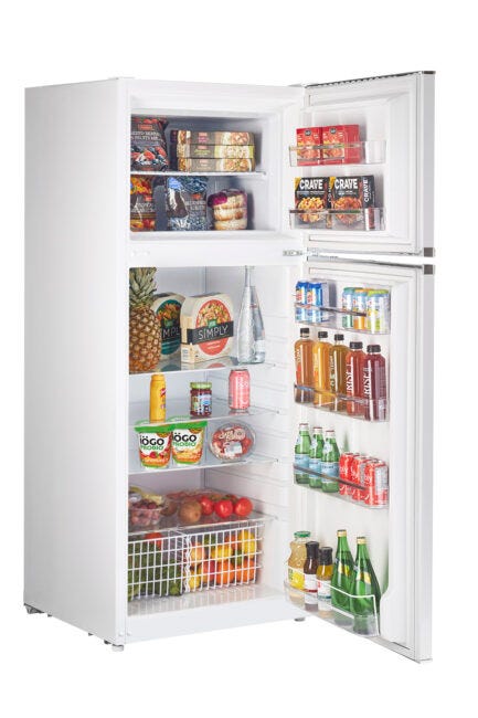 Unique 385Litre Marshmallow White 12/24 DC Refrigerator/Freezer Retro UGP-385L CR W