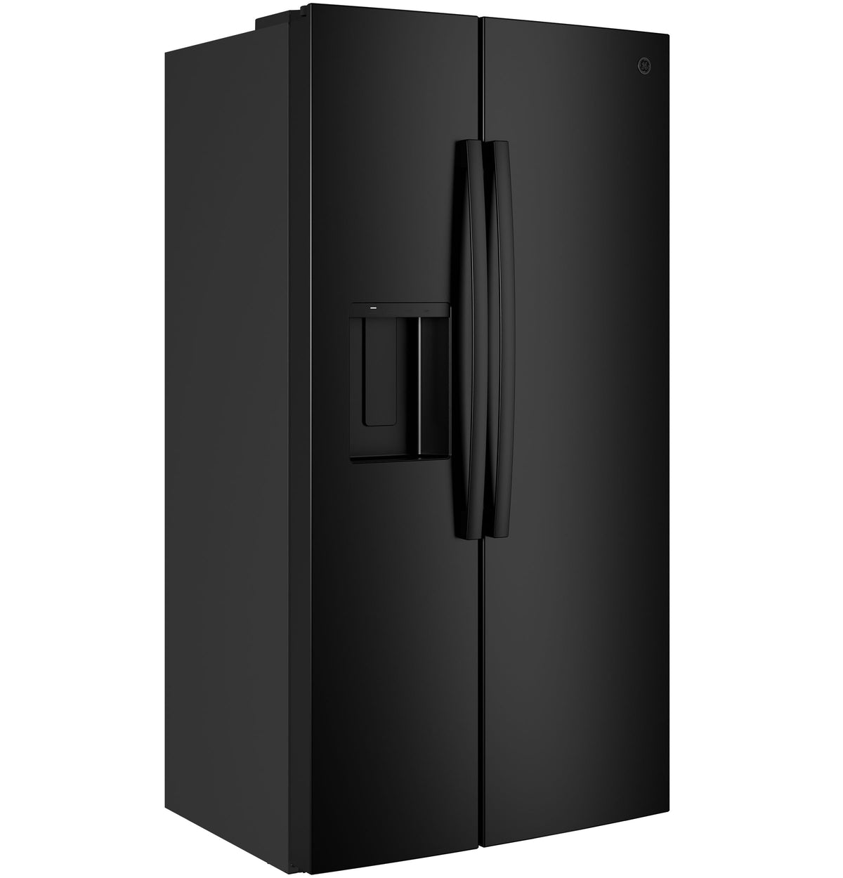 GE 23.6 Cu. Ft. Counter-Depth Side-By-Side Refrigerator with Extra Tall Dispenser and In-Door Icemaker GZS24NGYBB