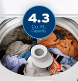 GE 4.3 cu. ft. Capacity Washer with Stainless Steel Basket,Cold Plus and Water Level Control GTW385ASWWS