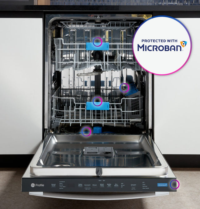 GE Profile™ Fingerprint Resistant Top Control with Stainless Steel Interior Dishwasher with Microban™ Antimicrobial Protection with Sanitize Cycle PDT715SYVFS