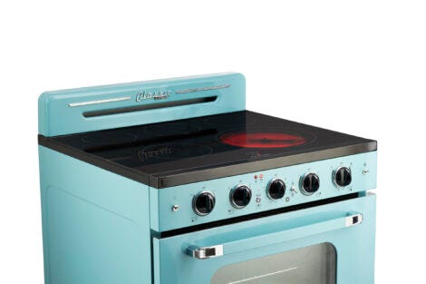 Unique 30' Classic Retro Ocean Mist Turquoise Electric Glass top Range UGP-30CR EC T