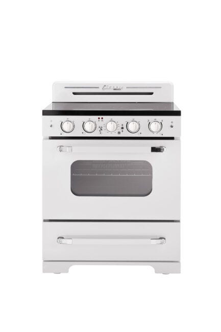Unique 30' Classic Retro Marshmallow White Electric Ceramic top Range UGP-30CR EC W