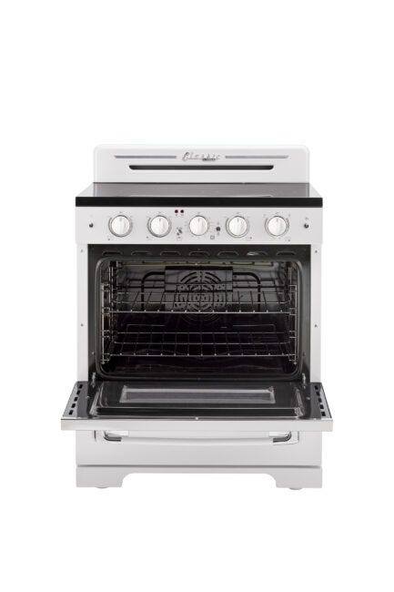 Unique 30' Classic Retro Marshmallow White Electric Ceramic top Range UGP-30CR EC W