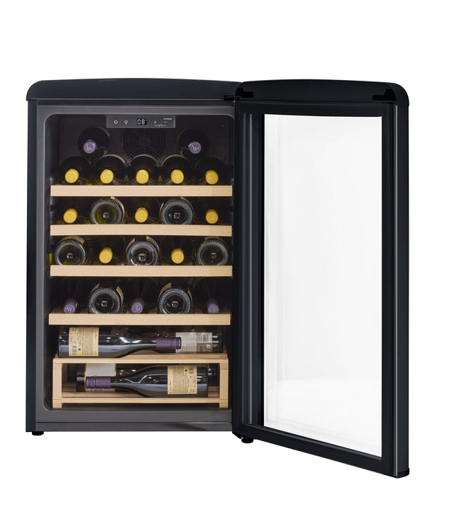 Classic Retro by Unique 28-Bottle Electric Wine Cooler UGP-125CR B WF-Black