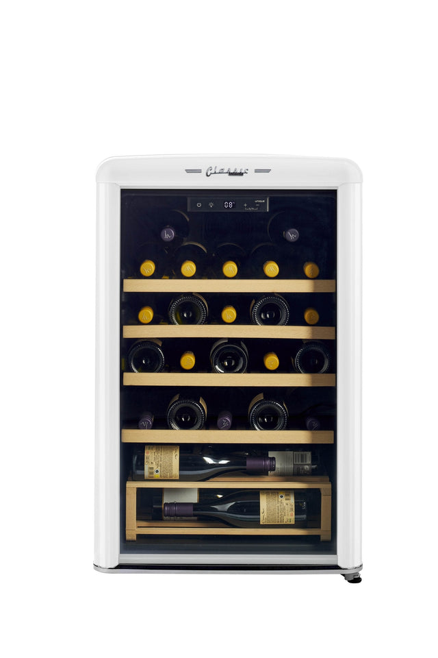 Classic Retro by Unique 28-Bottle Electric Wine Cooler UGP-125CR W WF-White