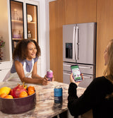 GE Profile™ ENERGY STAR® 22.4 Cu. Ft. Smart Counter-Depth 4-Door French-Door Refrigerator with Kitchen Assistant™ PXD22HYYFS