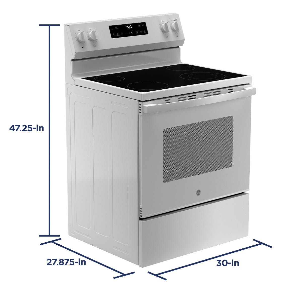 GE® 30" Free-Standing Electric Range GRF400SVWW