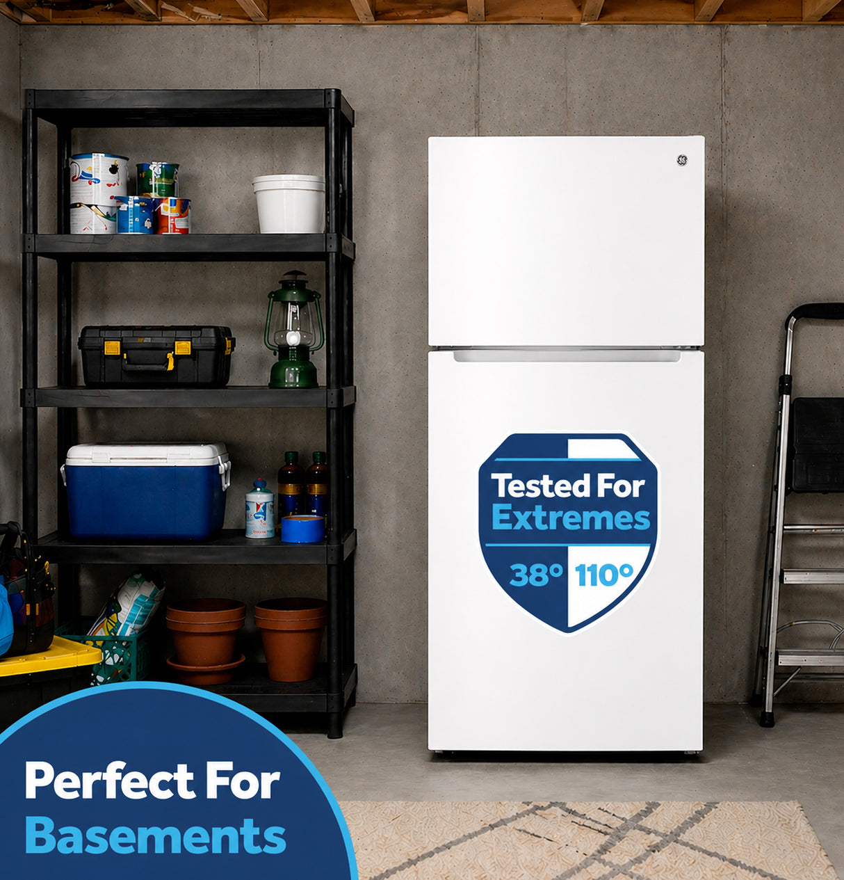 GE 19 Cu. Ft. Garage Ready Top-Freezer Refrigerator GPS19KGZWW