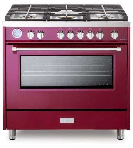 Verona 36" Designer Gas Range VDFSGG365BU-Burgundy