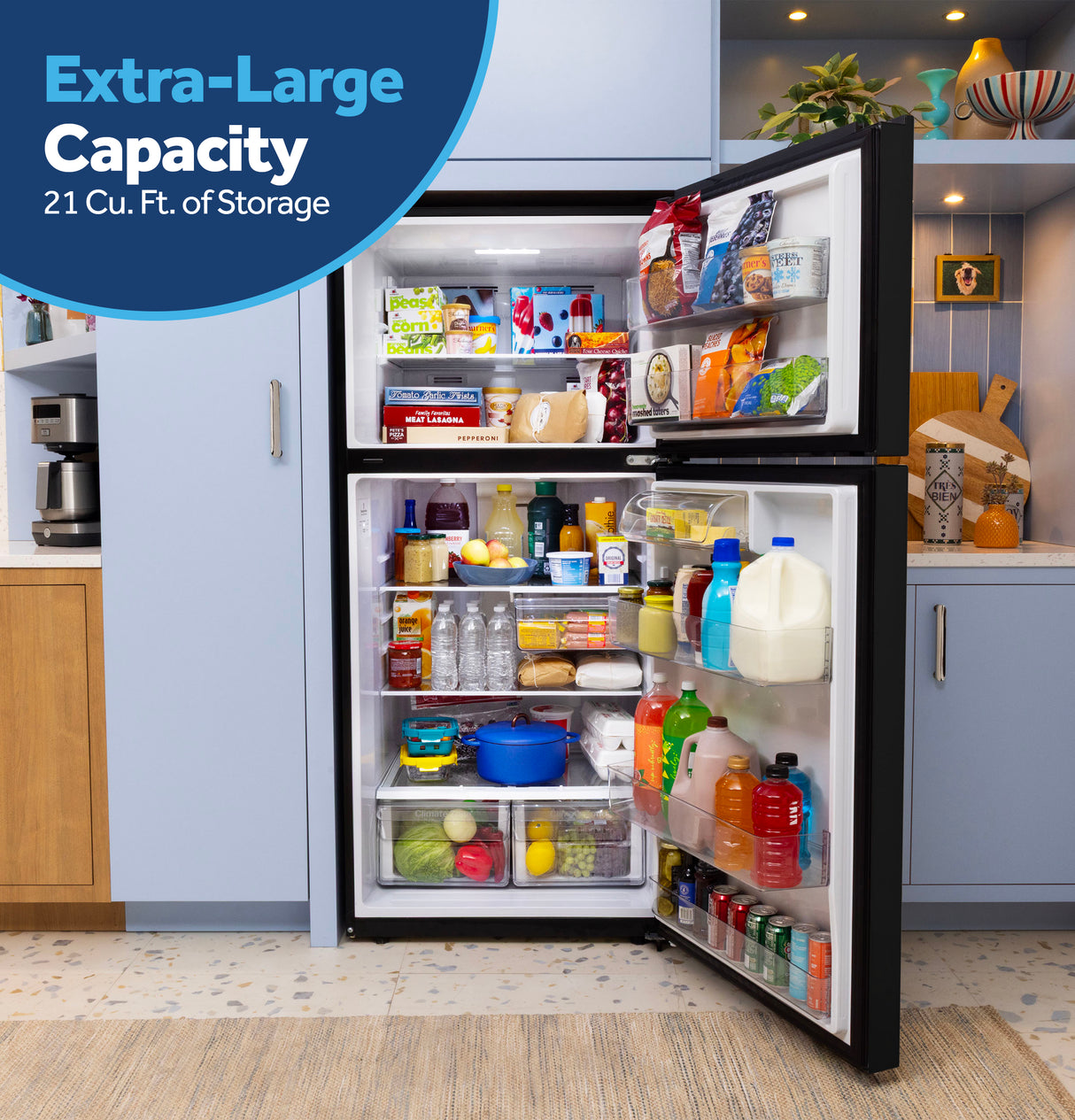 GE® 21 Cu. Ft. Garage Ready Top-Freezer Refrigerator GPS21KGZBB