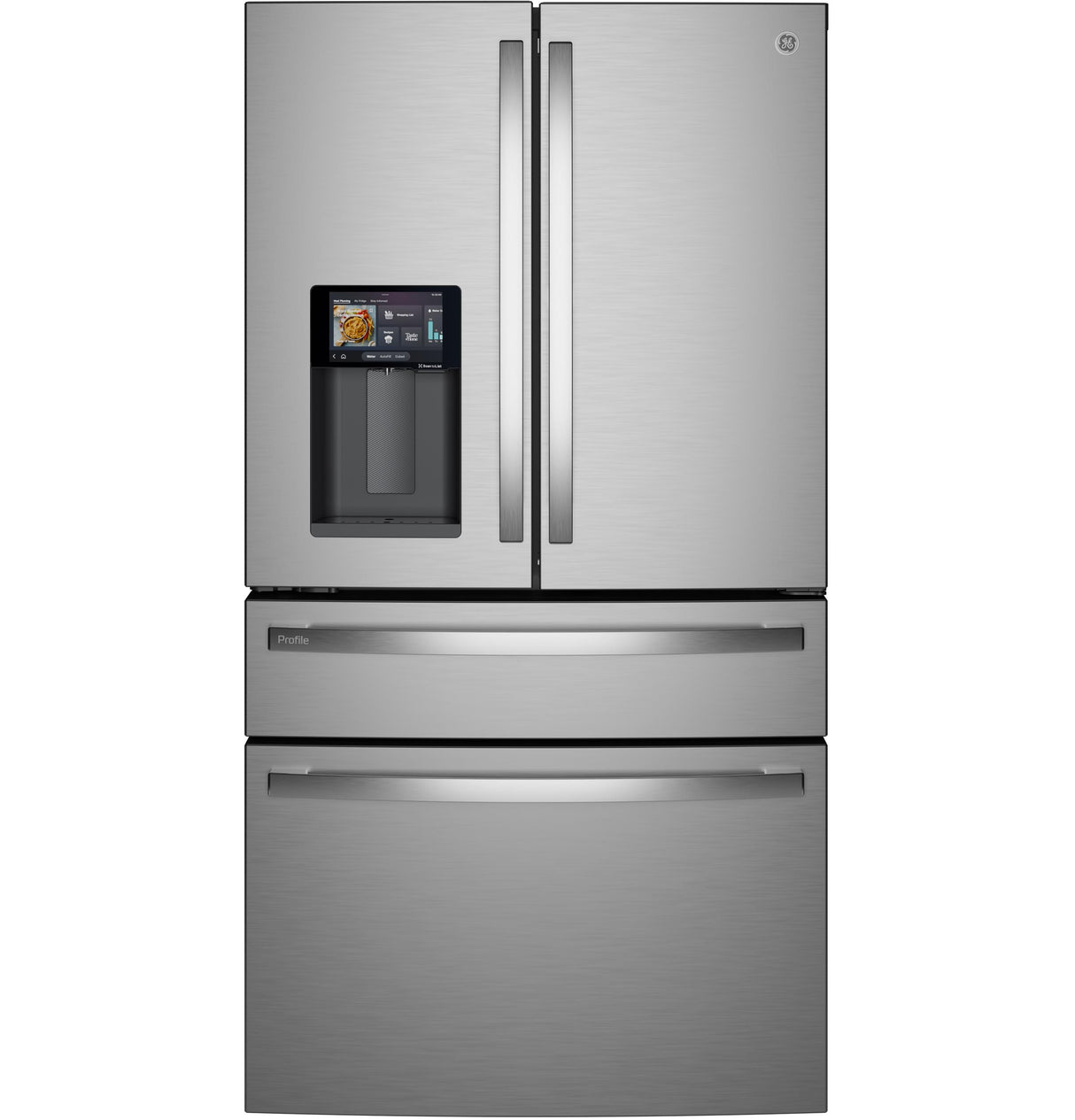 GE Profile™ ENERGY STAR® 22.4 Cu. Ft. Smart Counter-Depth 4-Door French-Door Refrigerator with Kitchen Assistant™ PXD22HYYFS