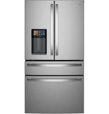 GE Profile™ ENERGY STAR® 22.4 Cu. Ft. Smart Counter-Depth 4-Door French-Door Refrigerator with Kitchen Assistant™ PXD22HYYFS