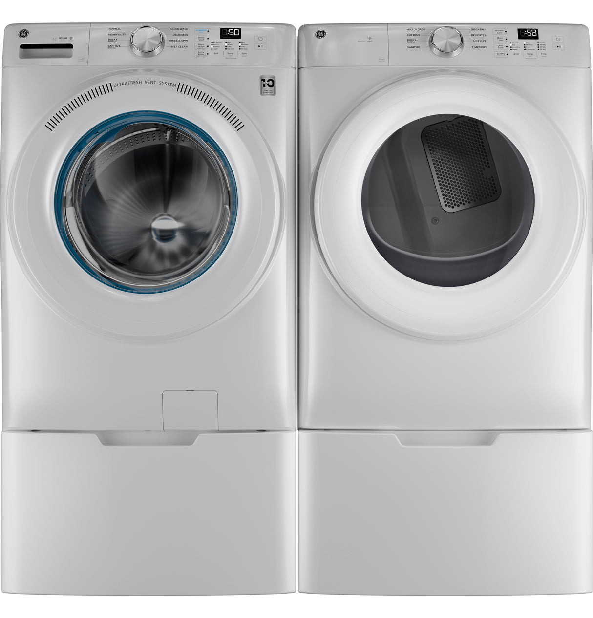 GE® ENERGY STAR® 7.8 cu. ft. Capacity Smart Front Load Electric Dryer GFD35ESSYWW